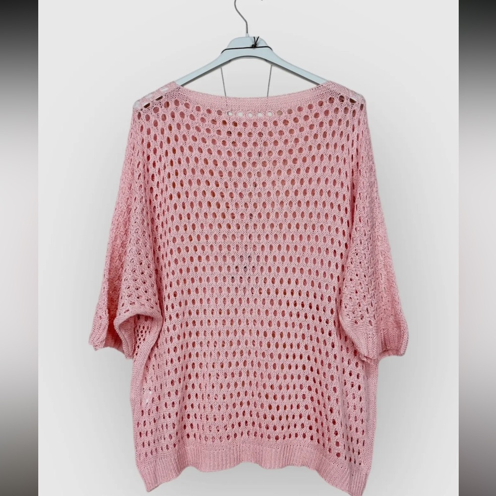 Made In Italy Knitted Neck Cotton Sweater - Picture 2 of 2